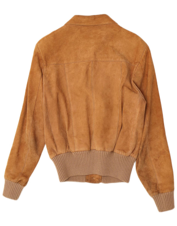 Jaqueta masculina vintage de camurça bomber IT 48 bege médio