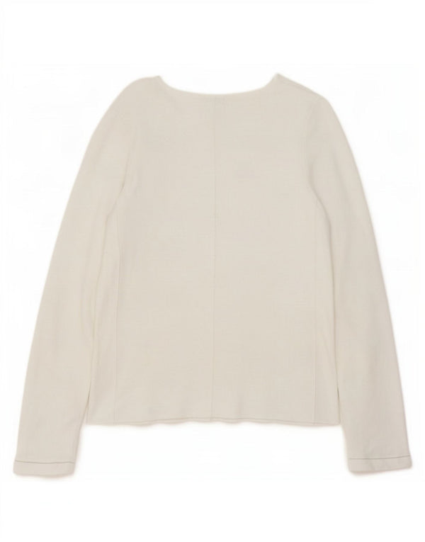 Top feminino Jigsaw manga comprida UK 10 pequeno branco