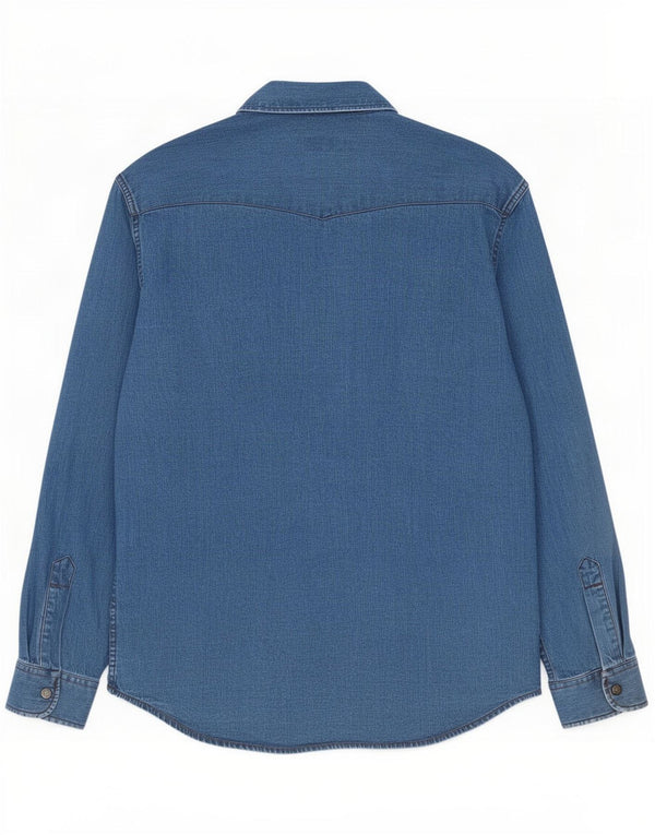 Camisa jeans masculina Carrera Algodão azul médio