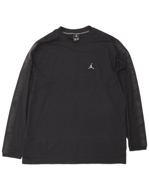 Jordan Mens Graphic Top Manga Longa Reino Unido 42/44 Grande Poliéster Preto