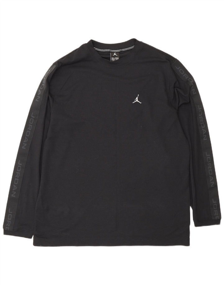 Jordan Mens Graphic Top Manga Longa Reino Unido 42/44 Grande Poliéster Preto