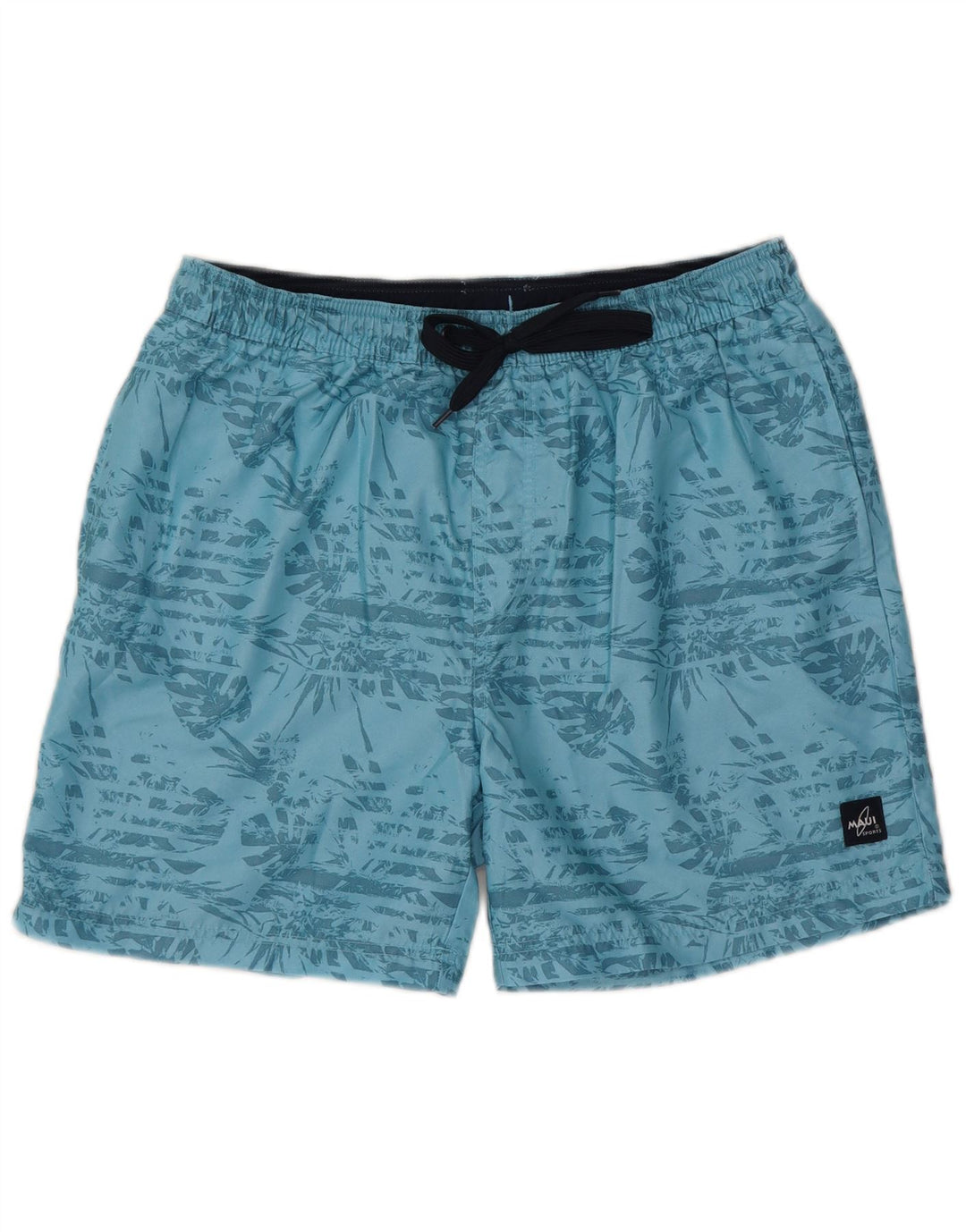 Shorts de natação masculino vintage grande poliéster floral azul
