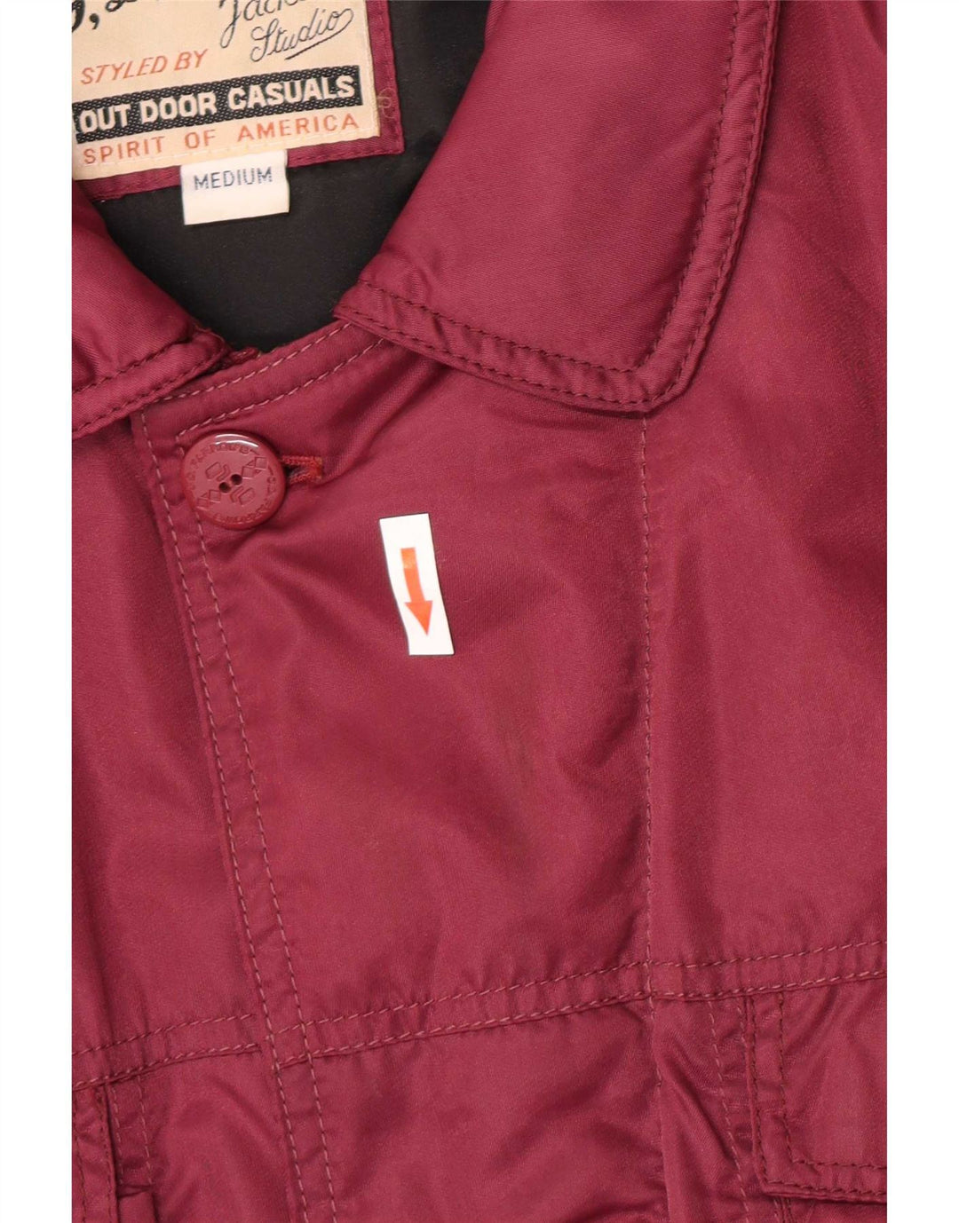 Jaqueta bomber acolchoada masculina vintage Reino Unido 38 médio Borgonha Nylon