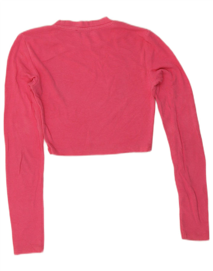 Zara Womens Crop Top Manga Longa Reino Unido 8 Pequeno Rosa
