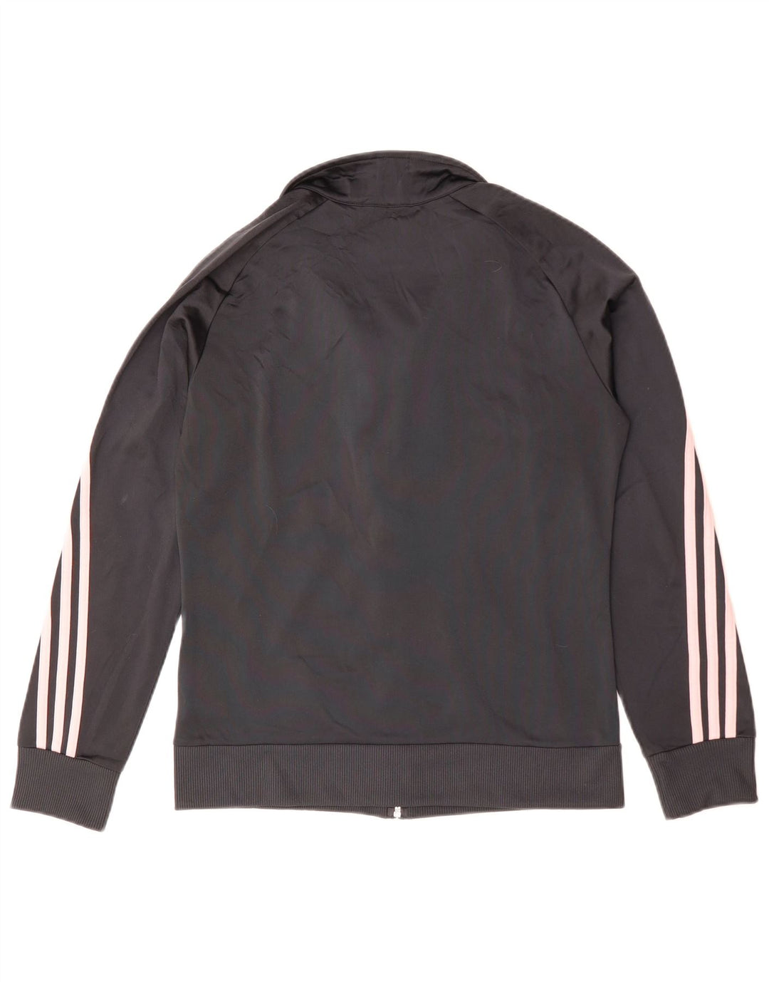 ADIDAS Womens Tracksuit Top Jacket UK 14 Médio Preto Poliéster
