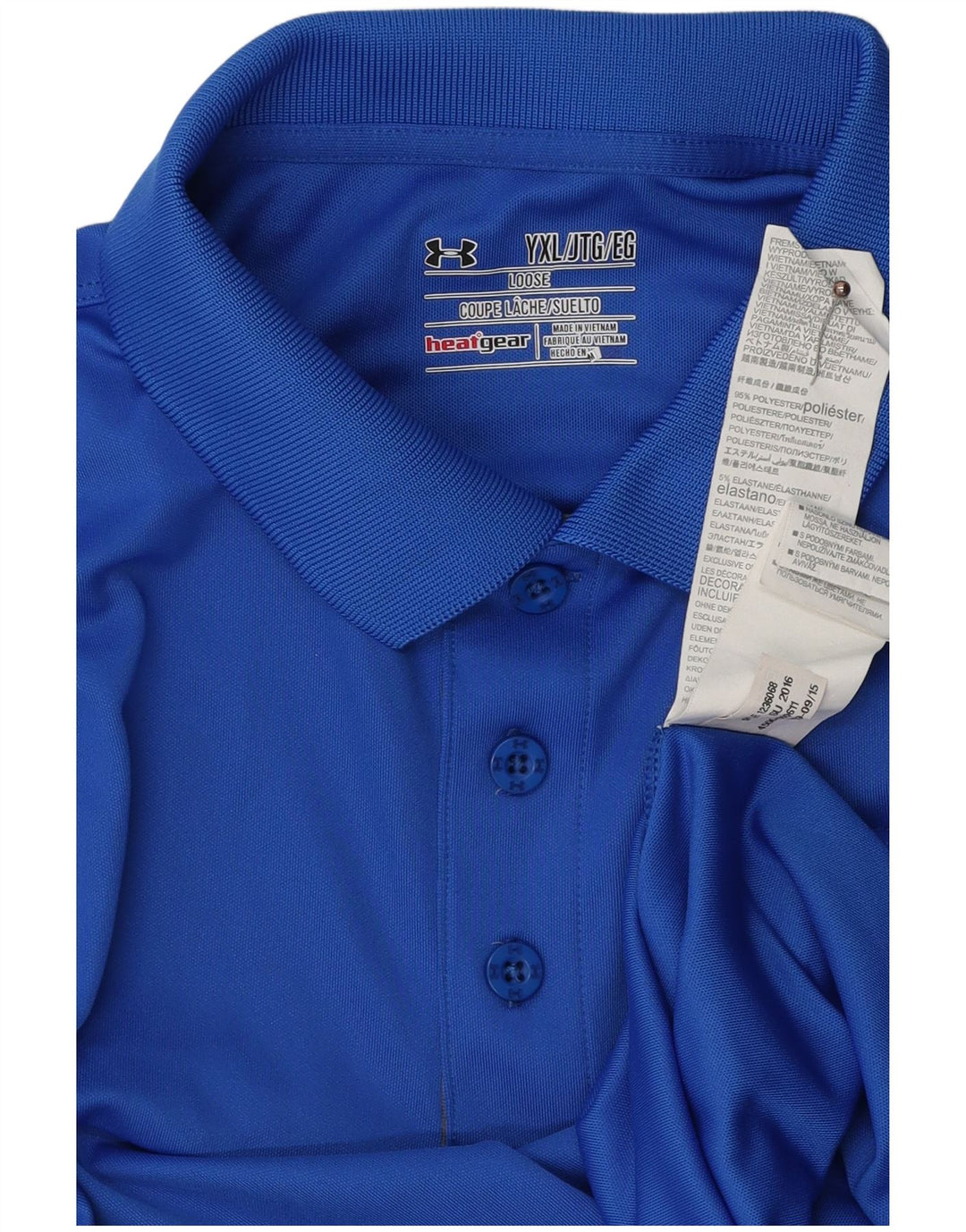 Camisa polo UNDER ARMOUR Boys Heat Gear 13-14 anos XL azul poliéster