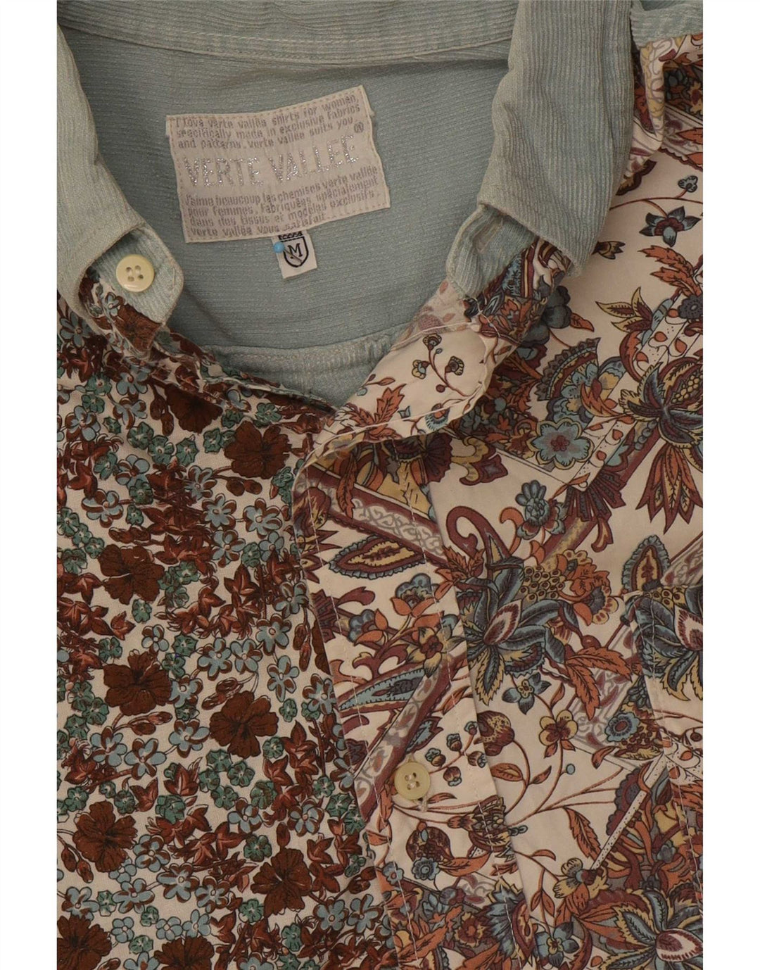 Camisa masculina de veludo Verte Vallee média multicolorida floral