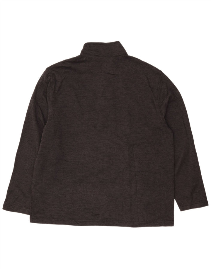 Suéter masculino IZOD com gola e botão XL poliéster espinha de peixe cinza