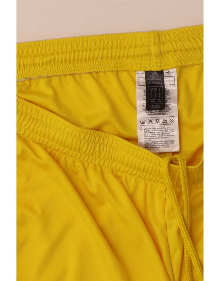 Shorts esportivos masculinos Adidas grande poliéster amarelo