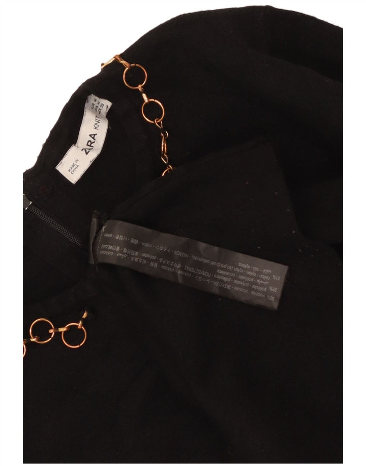 Blusa cropped feminina Zara UK 12 viscose preta média