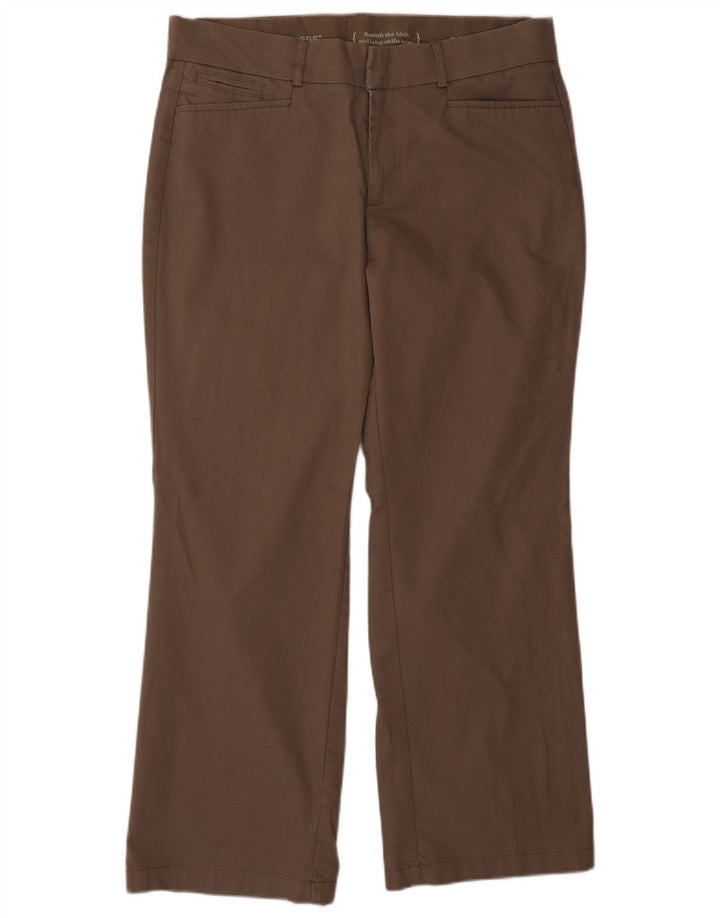 Calça feminina reta casual DOCKERS US 12 grande W32 L28 marrom