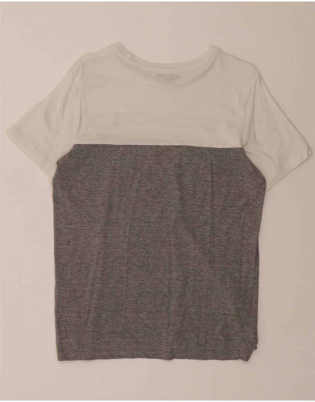 JACK & JONES Mens T-Shirt Top XS Grey Colourblock Cotton Vintage Jack & Jones and Second-Hand Jack & Jones from Messina Hembry 