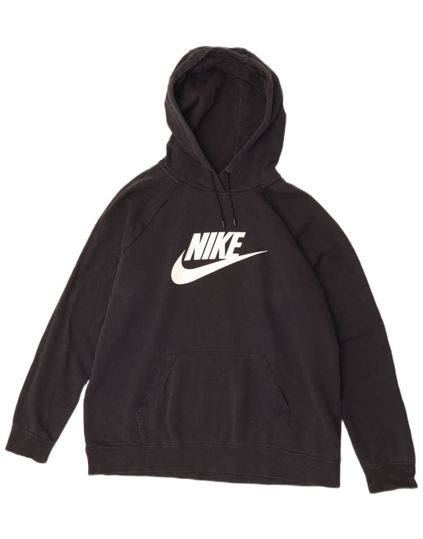 Jumper com capuz gráfico feminino Nike UK 18 XL preto poliéster
