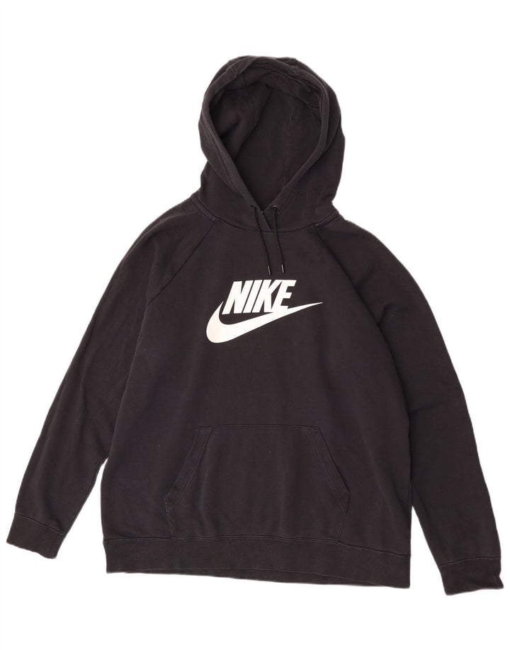 Jumper com capuz gráfico feminino Nike UK 18 XL preto poliéster