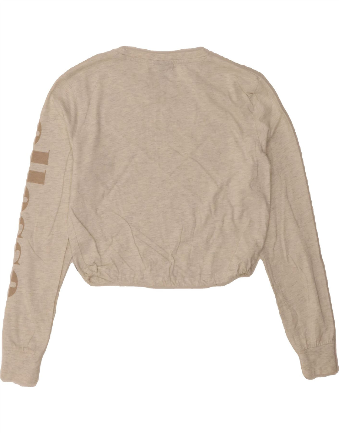 ELLESSE Womens Crop Graphic Sweatshirt Jumper UK 6 XS Grey Cotton Vintage Ellesse and Second-Hand Ellesse from Messina Hembry 