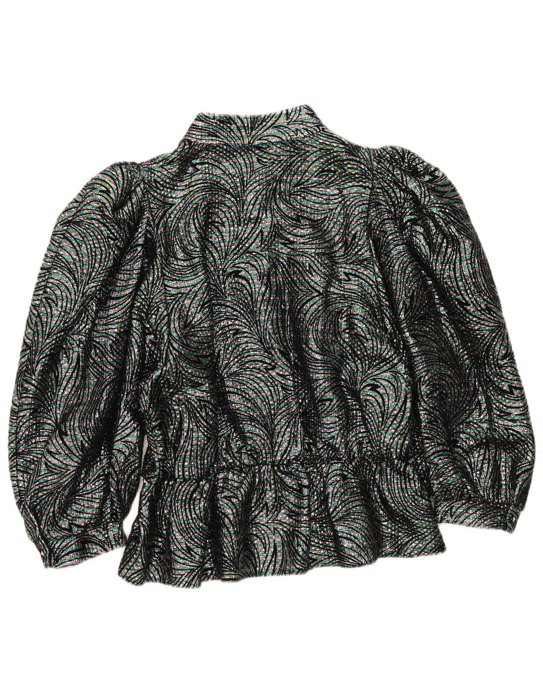Camisa feminina vintage blusa IT 42 média multicolorida geométrica