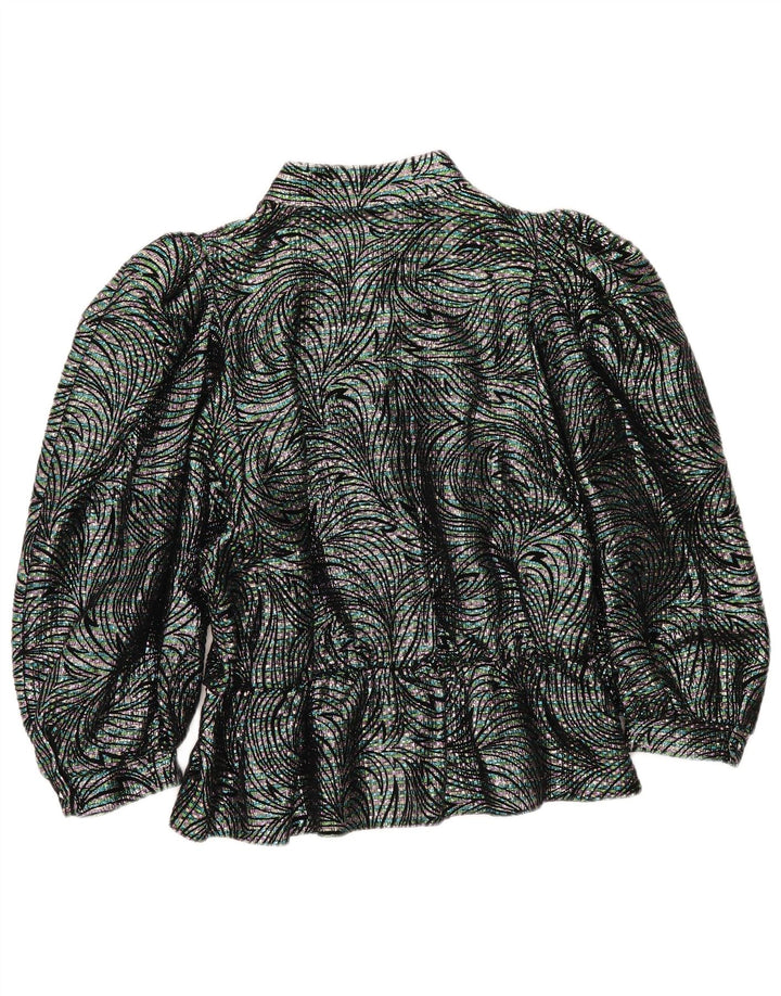Camisa feminina vintage blusa IT 42 média multicolorida geométrica