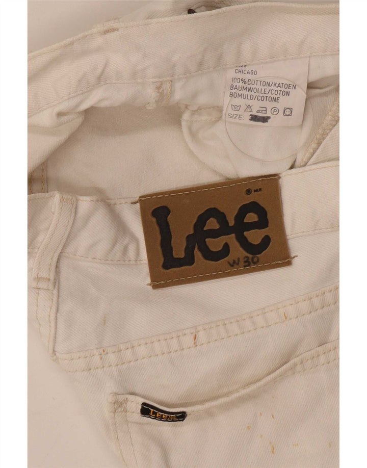 Lee Mens Straight Jeans W30 L31 Algodão Branco