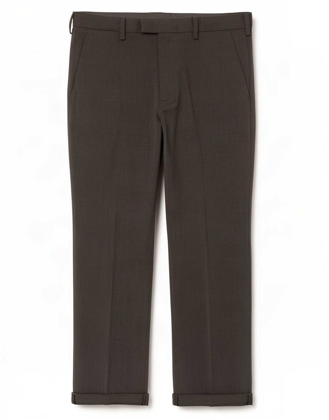 Calça masculina de ajuste regular Marks & Spencer W36 L29 poliéster cinza