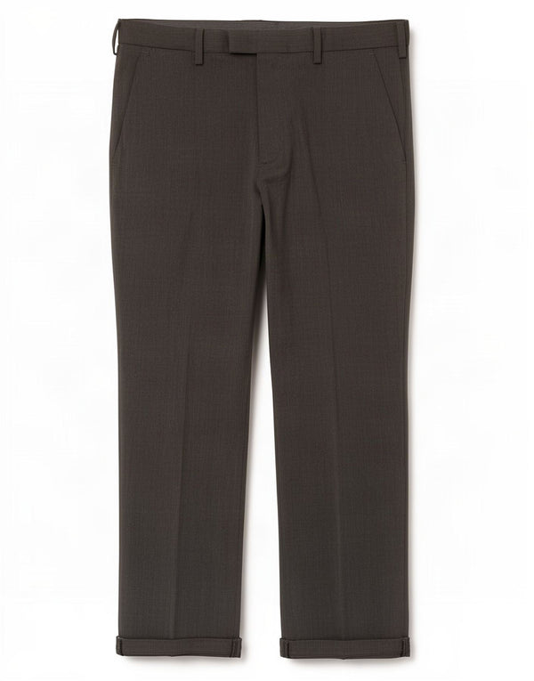 Calça masculina de ajuste regular Marks & Spencer W36 L29 poliéster cinza