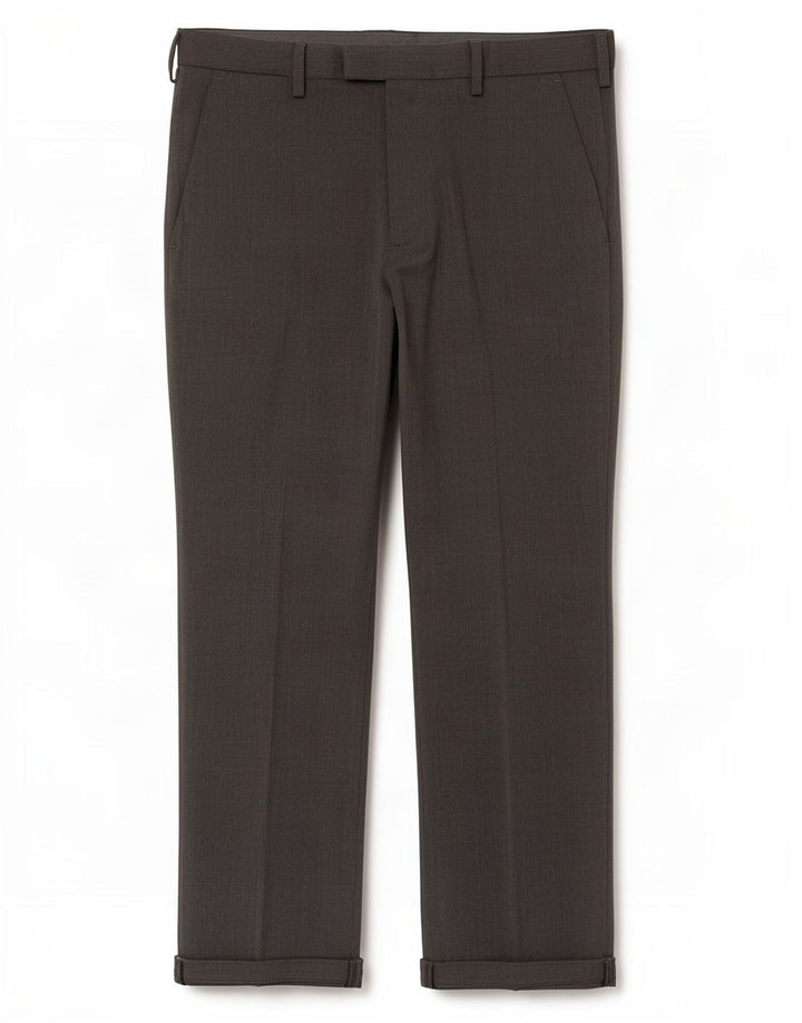 Calça masculina de ajuste regular Marks & Spencer W36 L29 poliéster cinza