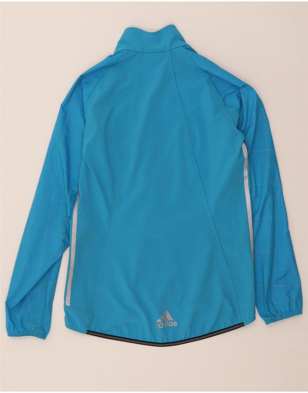 Adidas Womens Cycling Tracksuit Top Jacket UK 12/14 Médio Azul Poliéster