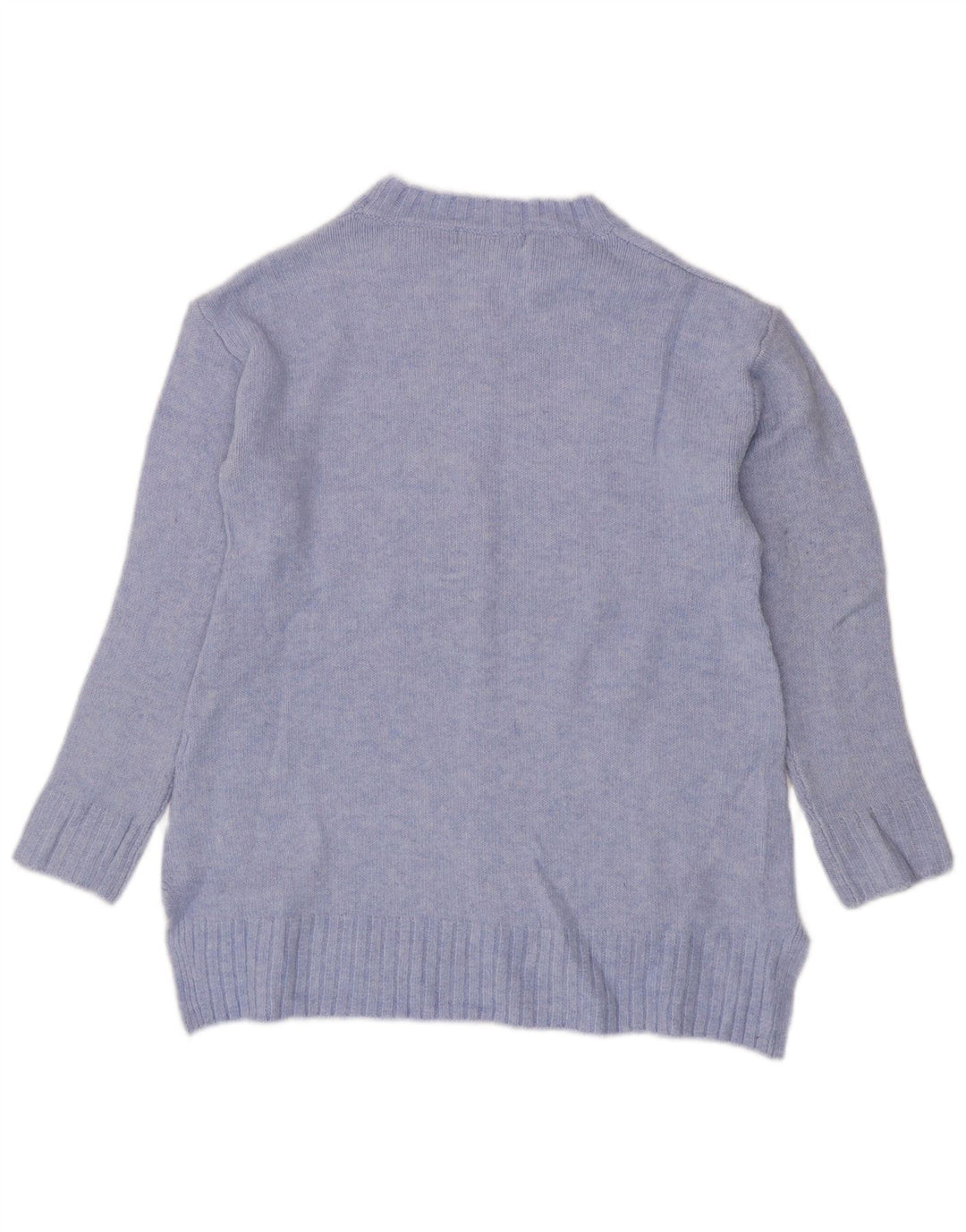 Suéter feminino Marks & Spencer com gola redonda Reino Unido 10 pequeno azul acrílico