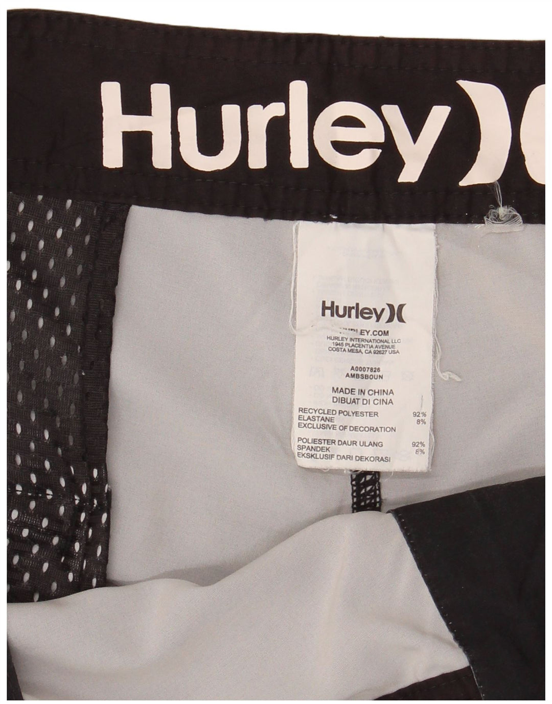 Shorts de natação masculino Hurley XL poliéster listrado preto