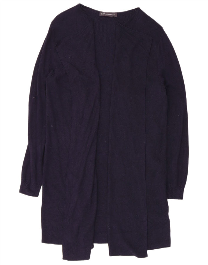 Suéter cardigã feminino Longline da Marks & Spencer Reino Unido 14 médio azul marinho