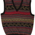 Colete masculino vintage regata grande acrílico geométrico multicolorido