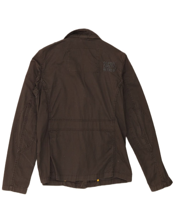 Jaqueta militar feminina Superdry UK 14 grande algodão cáqui