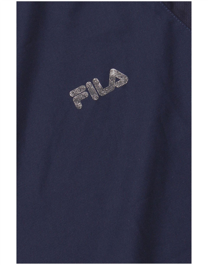 Camiseta masculina FILA pequena azul marinho poliéster