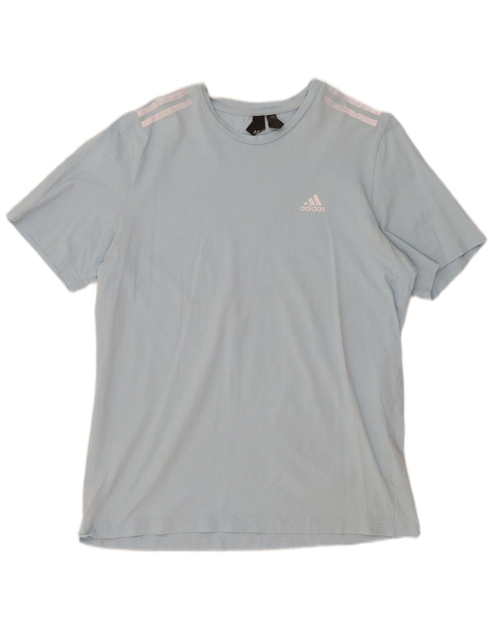 ADIDAS Camiseta Masculina Top Médio Algodão Azul