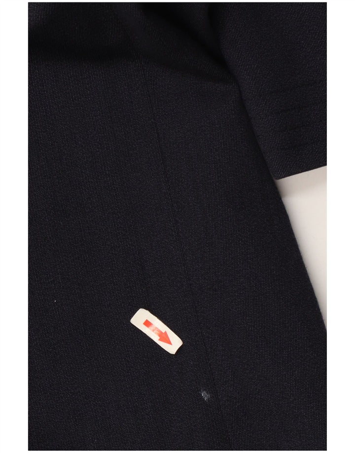 Sobretudo masculino vintage UK 42 XL lã azul marinho
