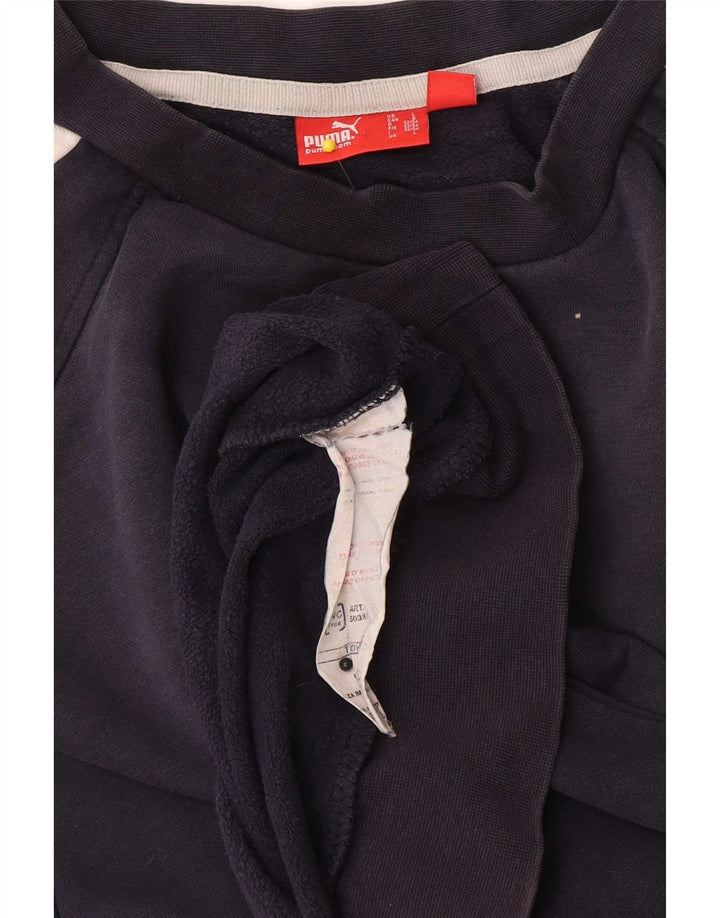 Puma moletom masculino jumper grande algodão colorblock azul marinho