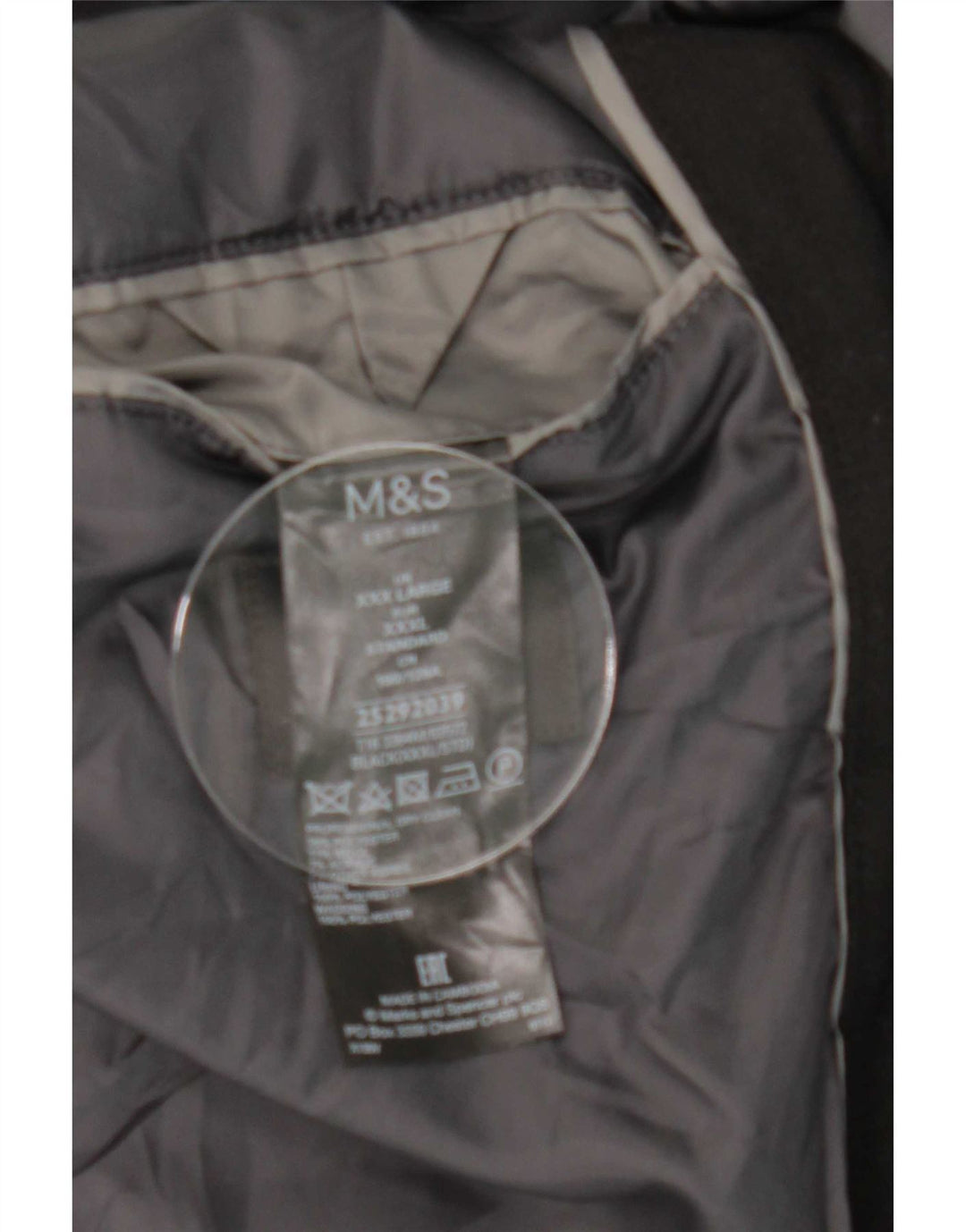 Sobretudo masculino Marks & Spencer UK 46 3XL poliéster preto