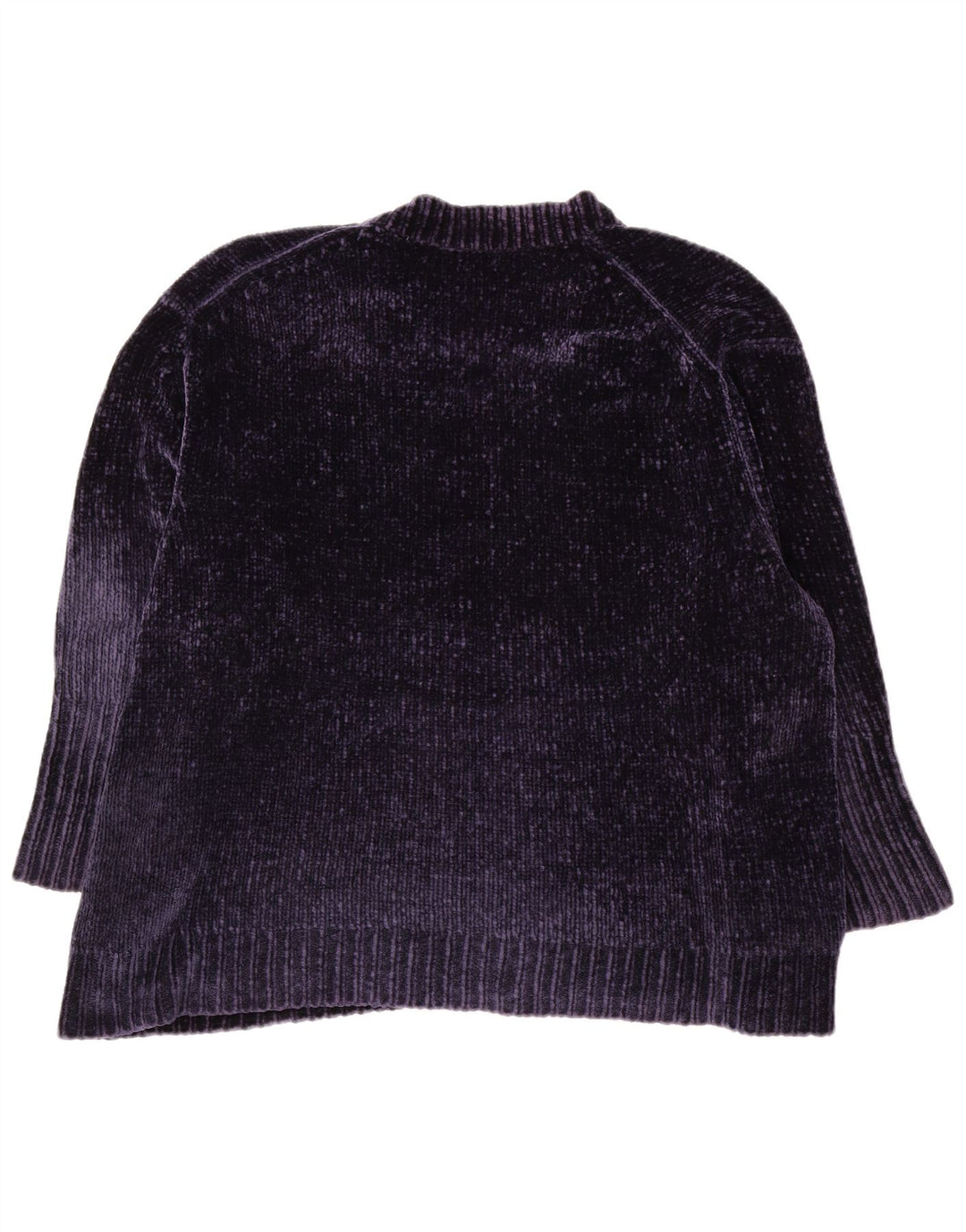 Suéter feminino Zara com decote em V grande, Reino Unido 10, pequeno, azul marinho, poliéster