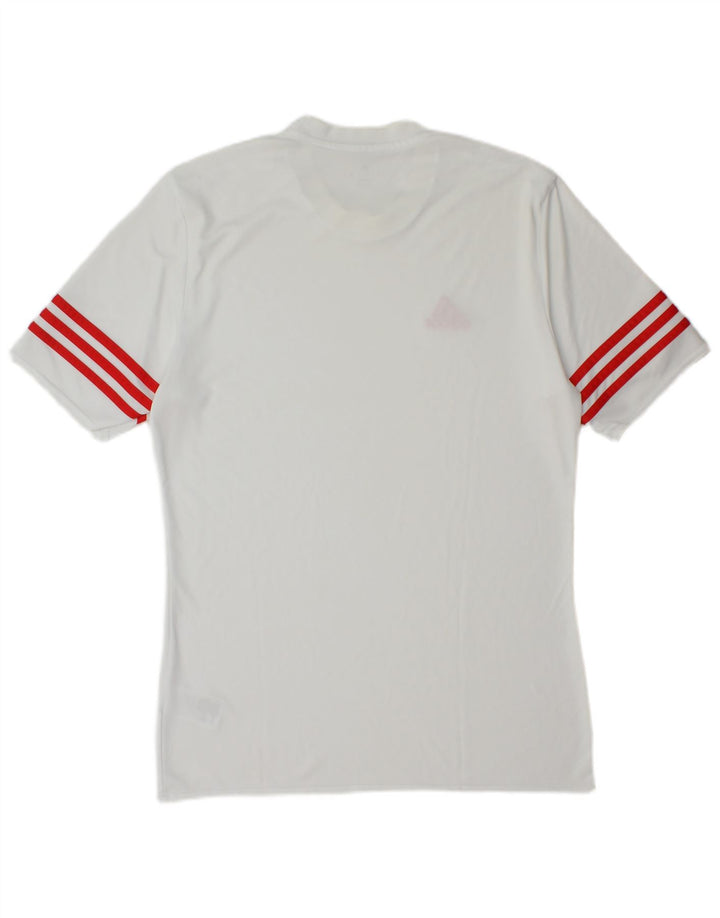 Adidas Mens Climalite Camiseta Top Médio Poliéster Branco