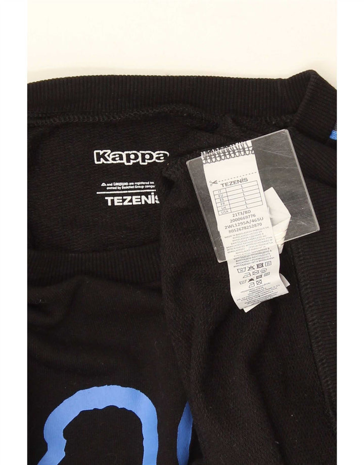 Kappa moletom gráfico masculino jumper grande algodão preto