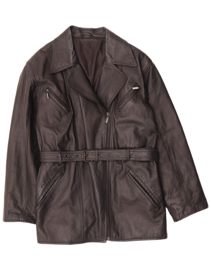 Jaqueta de couro feminina Canda Reino Unido 16 grande couro preto