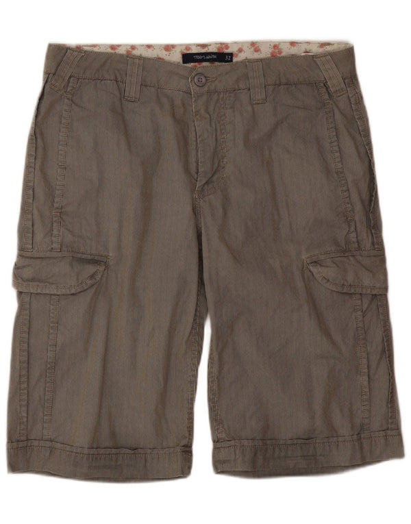 Shorts cargo masculino Teddy Smith W32 algodão listrado cinza médio