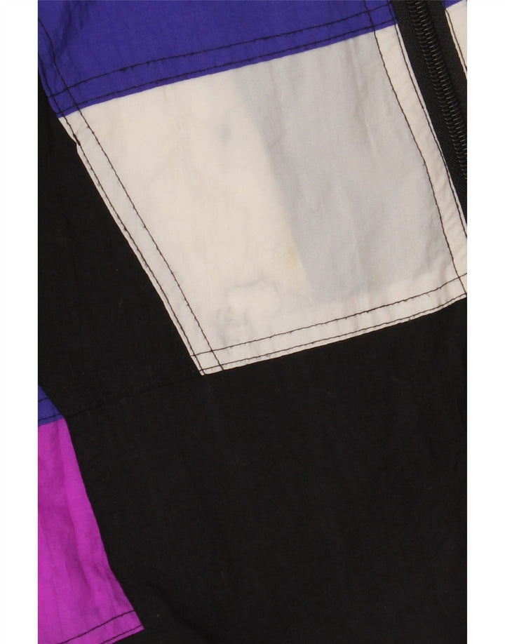 Shamp Jaqueta masculina de agasalho grande preto Colourblock poliamida