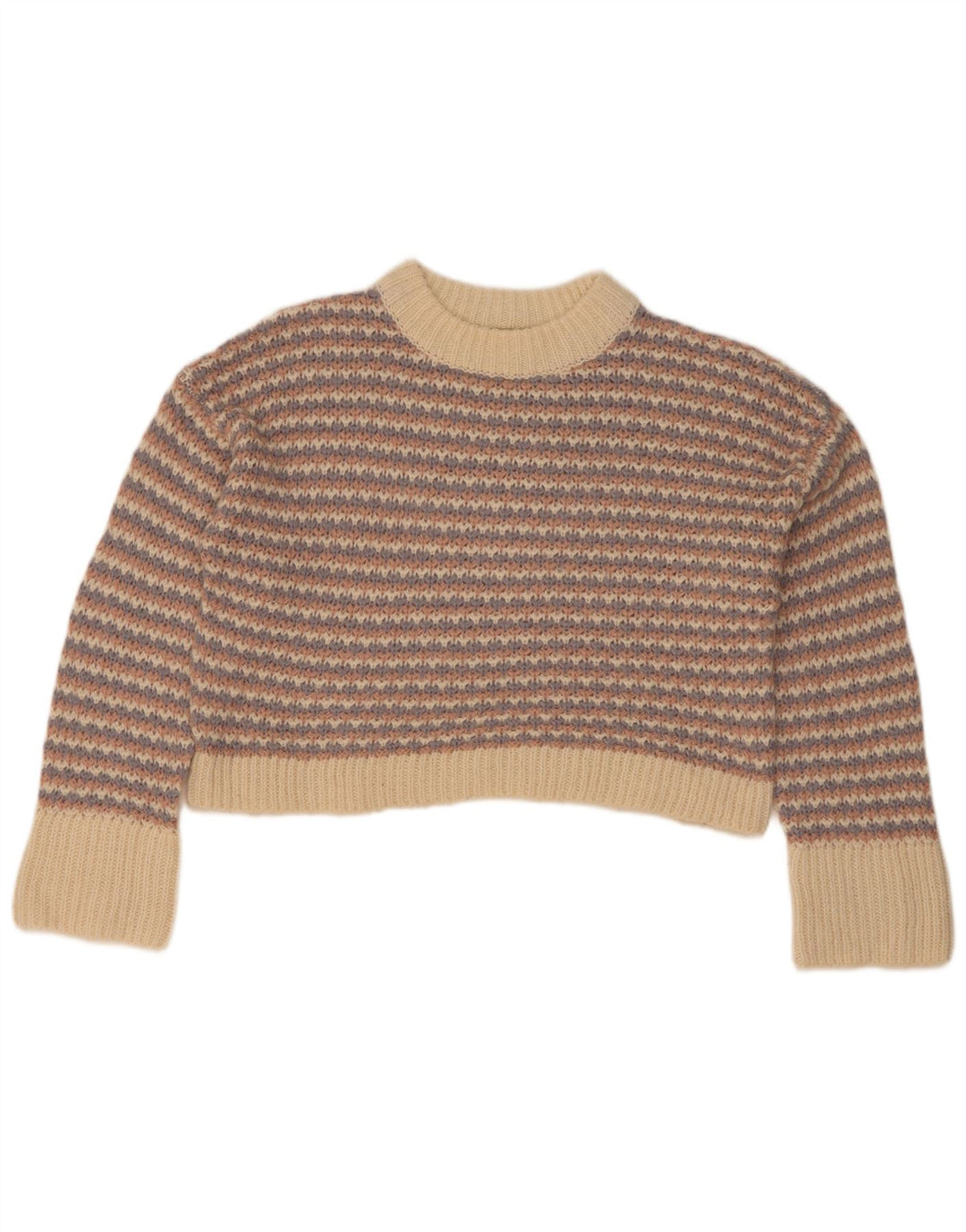 Suéter feminino Topshop com gola tartaruga e gola redonda Reino Unido 10 pequeno multicolorido