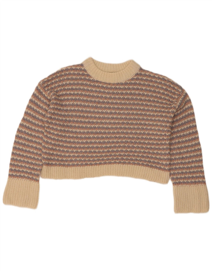 Suéter feminino Topshop com gola tartaruga e gola redonda Reino Unido 10 pequeno multicolorido