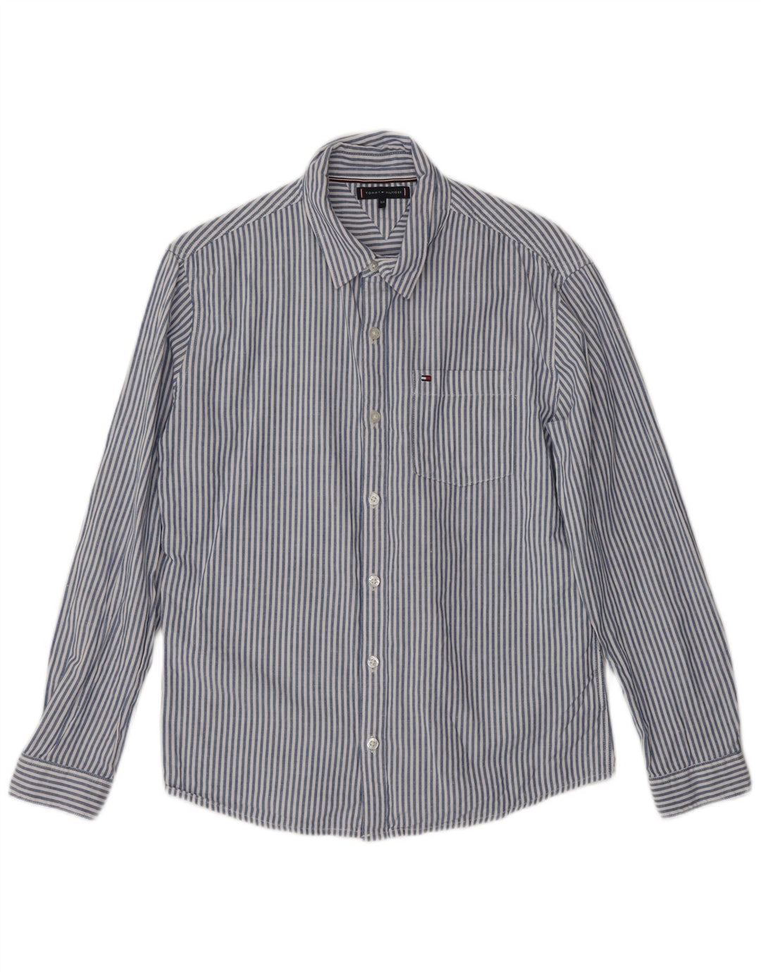 Camisa masculina TOMMY HILFIGER 13-14 anos algodão listrado azul