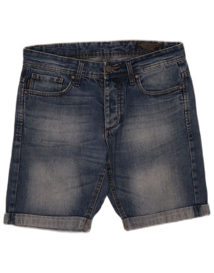 Shorts jeans masculino Jack & Jones pequeno W30 algodão azul