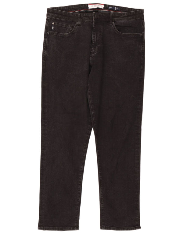 US Polo Assn. Mens Classic Fit Straight Jeans W36 L31 Algodão Cinza