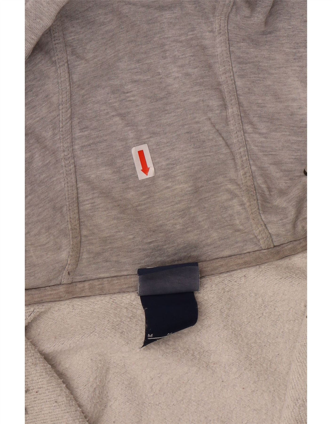 Suéter masculino NIKE com capuz e zíper cinza médio algodão manchado