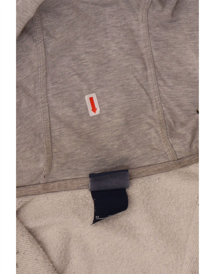 Suéter masculino NIKE com capuz e zíper cinza médio algodão manchado