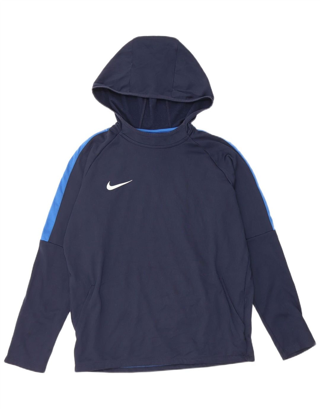 Jumper com capuz masculino Nike médio azul marinho colorblock poliéster